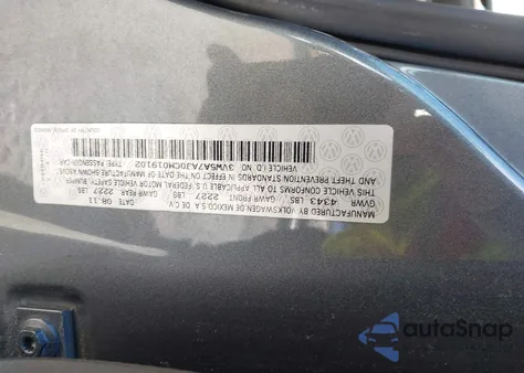 2012 Volkswagen Jetta Gli Autobahn из США, поврежденный, VIN 3VW5A7AJ0CM019102